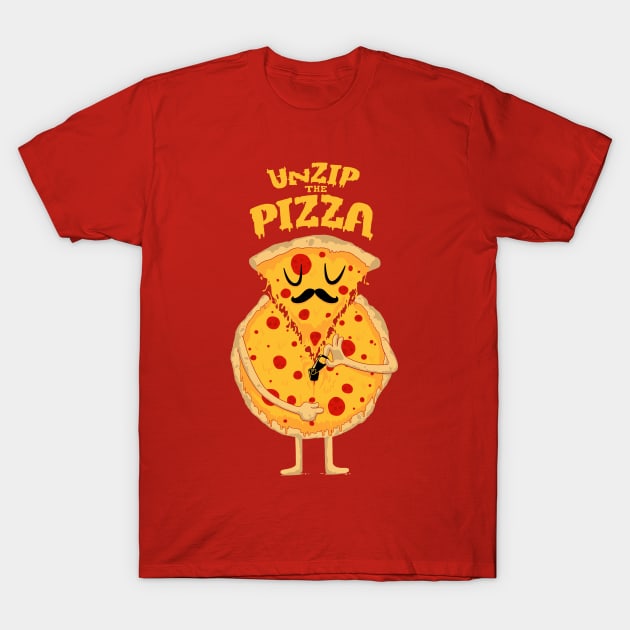 Unzip the Pizza T-Shirt by bykai